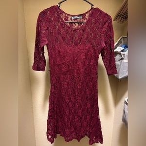 Red lace dress